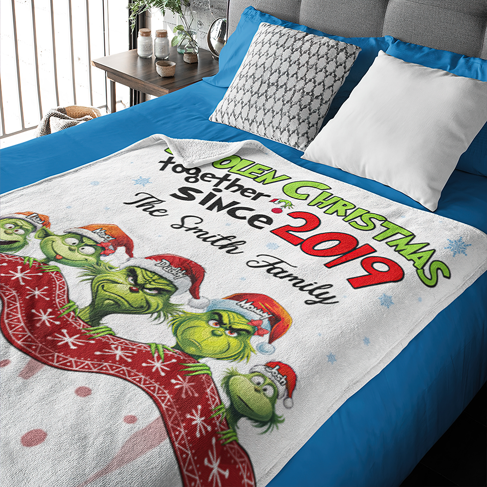 Custom Christmas Family Blanket - Stolen Christmas Together Design Blanket PopCulturePrints