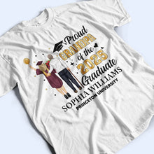 Load image into Gallery viewer, Proud Dad Of The 2025 Graduate - Personalized T Shirt T-shirt PopCulturePrints