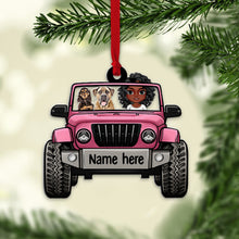 Load image into Gallery viewer, Personalized Christmas Ornament - Dog Lover in Jeep Ornaments PopCulturePrints
