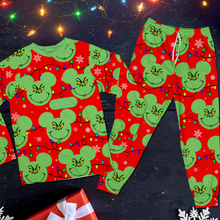 Load image into Gallery viewer, Custom Family Christmas Pajama Set - Grinch Design Pajama Set PopCulturePrints