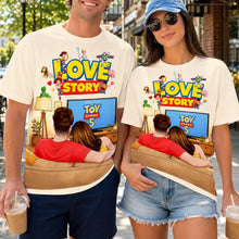 Load image into Gallery viewer, Love Story Couple Watching Shirt - Personalized Gifts for Couples