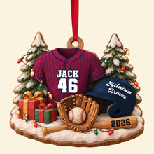 Load image into Gallery viewer, “Celebrate Your Passion for Sport!” - Batter Up Wood Effect Ornament, Personalized Gifts for Sports Lovers