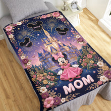 Load image into Gallery viewer, “Make Her Feel Like Royalty” - Fairytale Castle Mom Blanket - Personalized Gift for Mom, Grandma, Special for Mother's Day Blanket PopCulturePrints