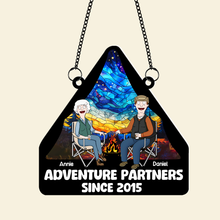Load image into Gallery viewer, Adventure Together: Personalized Suncatcher for Travel Couples - Perfect Gift for Adventurers Ornament PopCulturePrints