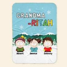 Load image into Gallery viewer, Customized Cartoon Character Blanket for Grandma - Personalized Gift Blanket PopCulturePrints