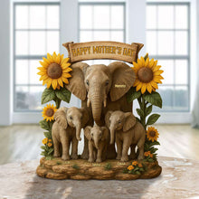 Load image into Gallery viewer, Happy Mother's Day - Personalized Elephant Family Plaque - Unique Gift for Mom & Grandma Shaped Plaques PopCulturePrints