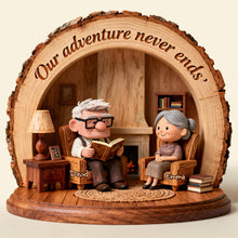 Load image into Gallery viewer, Our Adventure Never Ends - Personalized Old Couple Plaque - Meaningful Gift for Couples Shaped Plaques PopCulturePrints
