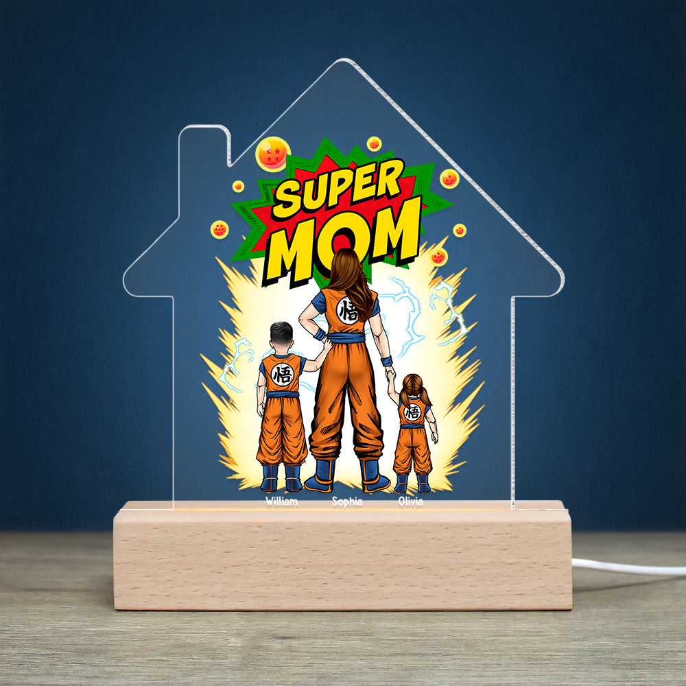 Super Mom Personalized LED Light - Dragon Warrior Theme Led Night Light PopCulturePrints