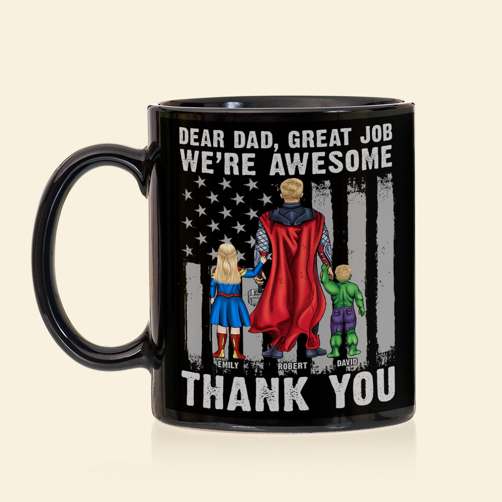 Personalized Superhero Father's Day Mug Coffee Mug PopCulturePrints