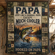 Load image into Gallery viewer, Hooked On Papa: Much Cooler Than a Normal Papa - Personalized Blanket for Dad Blanket PopCulturePrints