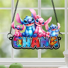 Load image into Gallery viewer, Personalized 'Ohana' Family Suncatcher Ornament Suncatcher PopCulturePrints