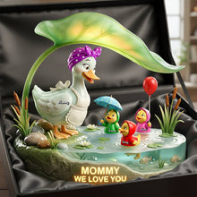 Load image into Gallery viewer, “Mommy, We Love You!” - Personalized Mother Duck and Little Ducks Acrylic Light Box - Gift for Mom, Grandma, Special Occasions