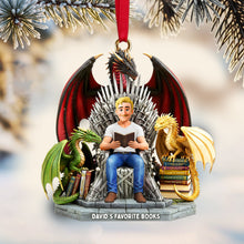 Load image into Gallery viewer, “For Every Book Lover: A Custom Holiday Keepsake” - Personalized Acrylic Christmas Ornament - Unique Gift for Book Enthusiasts, Friends, and Family Ornament PopCulturePrints