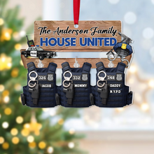 Load image into Gallery viewer, Personalized Police Family Christmas Ornament Ornament PopCulturePrints