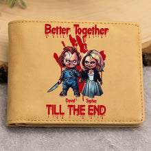 Load image into Gallery viewer, Personalized Horror Couple PU Leather Wallet - Better Together Till the End Leather Wallet PopCulturePrints