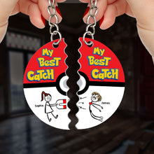 Load image into Gallery viewer, Personalized Best Catch Couple Keychains - Perfect Valentine's Day Gifts for Partners Keychains PopCulturePrints