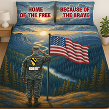 Load image into Gallery viewer, “Honor Their Service” - Military Quilt Bedding Set, Personalized Gift for Veterans Bedding Set PopCulturePrints