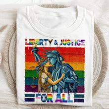 Load image into Gallery viewer, “Liberty & Justice for All” - Personalized LGBT Rights Heroine Shirt Shirts PopCulturePrints