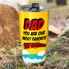 Load image into Gallery viewer, Personalized Superhero Dad Tumbler - Custom Names Tumbler Cup PopCulturePrints