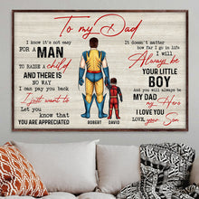 Load image into Gallery viewer, Personalized Canvas Print - Be My Hero Dad Gift Poster & Canvas PopCulturePrints