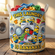 Load image into Gallery viewer, This Laundry is Bananas! - Funny Quilted Laundry Basket - Personalized Gift for Kids