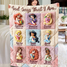 Load image into Gallery viewer, God Says That I Am... Blanket - Personalized Christian Gift for Women, Kids, Friends, and Family Blanket PopCulturePrints