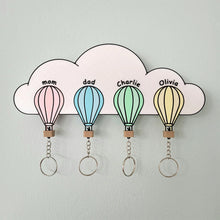 Load image into Gallery viewer, Personalized Hot Air Balloon Family Key Holder Key Holder PopCulturePrints