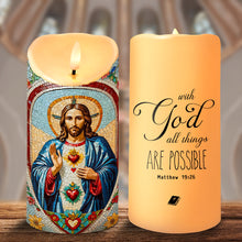 Load image into Gallery viewer, Illuminate Your Faith: Light Of The World LED Candle - Personalized Gift for God Lovers Led Candle PopCulturePrints
