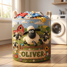 Load image into Gallery viewer, "Embrace Farm Life with a Personal Touch" - Farm Life Quilted Laundry Basket, Custom Personalization for All Occasions