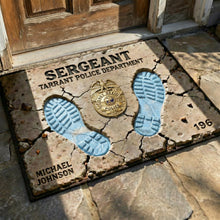 Load image into Gallery viewer, Proud To Serve Police Doormat - Personalized Gift for Law Enforcement Officers Doormat PopCulturePrints