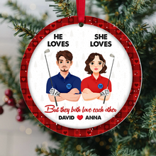 Load image into Gallery viewer, Personalized Golf Couple Ornament - Perfect Valentine's Day Gifts and Christmas Gift Ornament PopCulturePrints