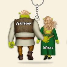 Load image into Gallery viewer, Personalized Shrek Couple Keychain - Unique Valentine's Day Gifts Keychains PopCulturePrints