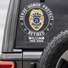 Load image into Gallery viewer, Personalized Retired Police Officer Car Sticker Decal Sticker PopCulturePrints