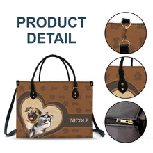 Load image into Gallery viewer, "Paws & Love" - Personalized Leather Bag for Dog Moms Leather Bag PopCulturePrints