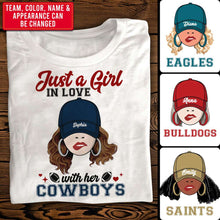 Load image into Gallery viewer, Custom Football Lover's Girl Shirt Shirts PopCulturePrints