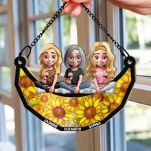 Load image into Gallery viewer, “Together Under the Moon – A Special Bond” - Personalized Window Hanging Suncatcher Ornament - Perfect Gift for Mom, Grandma and Kids Suncatcher Ornament PopCulturePrints