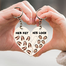Load image into Gallery viewer, Personalized Couple Keychains – Her Key & His Lock Keychains PopCulturePrints