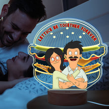 Load image into Gallery viewer, Lettuce Be Together Forever - Personalized LED Light for Couples Led Night Light PopCulturePrints