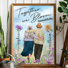 Load image into Gallery viewer, Personalized Blooming Together Poster for Older Couples Poster & Canvas PopCulturePrints