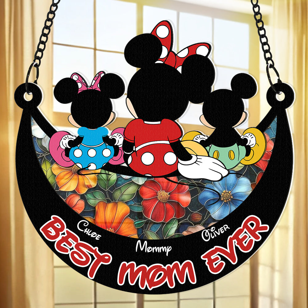Best Mom Ever – Personalized Suncatcher Ornament for Mother's Day – Gift for Mom, Grandma & Kids Ornament PopCulturePrints