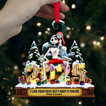 Load image into Gallery viewer, "I Like Your Sexy Butt Keep It For Me" - Cheeky Touch Couple Ornament - Personalized Gift for Couples Ornament PopCulturePrints
