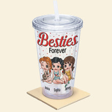 Load image into Gallery viewer, Personalized Besties Forever Acrylic Tumbler - Drunk Friends Gift Tumbler Cup PopCulturePrints