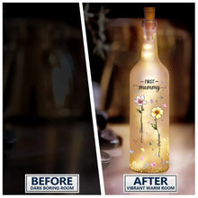 Load image into Gallery viewer, "From First Mom to Now Grandma: A Floral Tribute" - Personalized Bottle Light Gift for Mom, Grandma, and Loved Ones Bottle Light PopCulturePrints