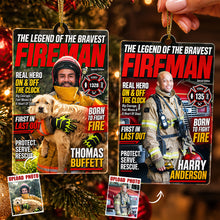 Load image into Gallery viewer, The Legend of the Bravest Firefighter Ornament - Custom Photo Keepsake Gift for Heroes Ornament PopCulturePrints