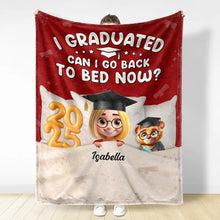 Load image into Gallery viewer, I Graduated, Can I Go Back To Bed Now? - Personalized Fleece Blanket - Perfect Gift for Graduates, Moms, and Grandmas Fleece Blanket PopCulturePrints