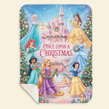 Load image into Gallery viewer, “Once Upon A Christmas” - Personalized Blanket for Fantasy Lovers - Perfect Gift for Kids and Fans of Magical Stories Blanket PopCulturePrints
