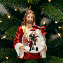 Load image into Gallery viewer, "Bring Joy This Christmas with Personalized Jesus Ornament" - Custom Photo Christmas Ornament, Perfect Gift for Family, Friends, and Christian Believers Ornament PopCulturePrints