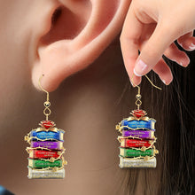 Load image into Gallery viewer, "Find Your Next Favorite Read - Bookstack Earrings, Personalized Gifts for Book Lovers" Earrings PopCulturePrints