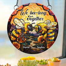 Load image into Gallery viewer, Personalized 'Bee-long Together' Suncatcher Ornament for Couples Suncatcher PopCulturePrints