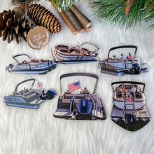 Load image into Gallery viewer, Personalized Pontoon Boat Lover's Ornament Set Ornament PopCulturePrints
